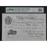 Beale 5 Pounds dated 12th October 1950, serial S81 087905 (B270, Pick344) in PMG holder graded 55