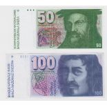 Switzerland (2), 100 Franken dated 1993, last date of issue serial 93D 0778790 (TBB B340m, Pick57m),