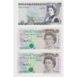 Bank of England (3), a set of 5 Pounds all FIRST RUN notes, Somerset RA01 010426 (B345)