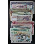 World (38), including Eastern Caribbean (5) St. Lucia issues, 100 Dollars issued 1998, 50 Dollars,