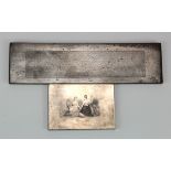 Printers Plate (2), engraved steel printers plates, one showing large ornate pattern with Perkins,
