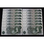 Page 1 Pound (14) issued 1970, a consecutively numbered run, serial Z67D 136249 - Z67D 136262 (B320,