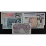 Bank of England (5), Kentfield 50 Pounds (B377) EF, Page 20 Pounds (B328) about EF, 10 Pounds (B330)