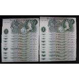 Page 1 Pound (23) issued 1970, two consecutively numbered runs, serial CY64 348313 - CY64 348325 and