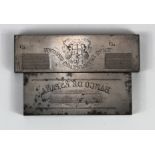 Printers Plate (2), engraved steel printers plates, Madras Government Bank (1806 - 1843) showing