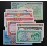 World, Asia (12) a very nice collection of Uncirculated/aUncirculated notes comprising India 5