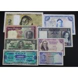 World (8), a small collection comprising Iraq 1 Dinar issued 1942 (Law 1931), portrait of King