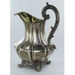 William IV Silver milk jug. Hallmarked London 1834 by Edward, Edward junior, John & William Barnard.