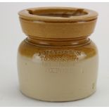 Tobacco Jar witrh lid, made by Powell, Bristol, side reads 'J. Mayo & Son, Tobacco Stores, Corn