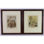 Louis Wain. Two original engravings both dated circa 1910 The first titled 'Going! Going!' and the