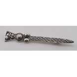 Iona silver I.M.C. (Iain MacCormick) Celtic kilt pin/brooch poss. c. 1950. Marked IMC Iona Sterling,