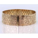 9ct Gold Bark effect Bracelet weight 43.8g