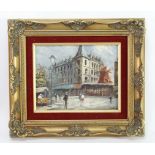 Moulin Rouge, Paris. Oil on Canvas. Signed Jackson lower right. Mounted in a gilt frame. Good