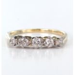 18ct Gold five stone Diamond Ring approx 0.40ct weight size O weight 2.3g