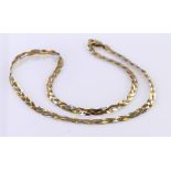 18ct Gold Plaited two tone Gold Necklace 18 inch length weight 7.2g