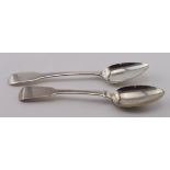 Scottish Provincial silver teaspoons (2) both for Dumfries and both Fiddle Pattern (one with no