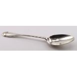 Provincial/Colonial silver, ribbed Hanoverian pattern small tablespoon c 1760 by A.C.. Weighs 39g.