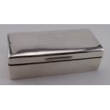 Silver & wood heavy cigarette box with silver lid and wooden interior, heavy gauge of silver.