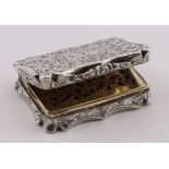 Silver Vinaigrette by Nathaniel Mills, hallmarked Birmingham 1849, the rectangular case with foliate