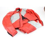 Vintage Ducati leathers, made by Swift Leathers, comprising jacket & trousers, size seems to be