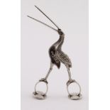 Persian/Turkish? silver Ribbon Pullers/Threaders in the shape of a stork - appears to bear Persian/