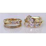 Job lot of 9ct Gold rings all set with CZ weight 9.3g (5)