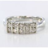 9ct White Gold Diamond set Ring with COA and GSI Report approx 0.50ct weight size N weight 3.5g