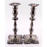 Pair of silver candlesticks. Hallmarked London 1972 by A Chick & Sons Ltd. Height approx 26cm,