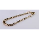 Yellow metal (tests 9ct) Albert style Bracelet weight 4.2g