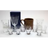 Mixed Lot of Masonic items comprising a Pottery Presentation mug and 10 glasses (various) 11 items
