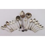 Silver flatware. A quanitity of silver hallmarked flatware, including spoons, ladle, etc., weight