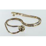 9ct Gold fancy link twist Necklace with swivel Bauble 18 inch length weight 10.5g