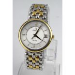 Ladies mid-size stainless steel and gold plated Omega De Ville quartz wristwatch, the circular