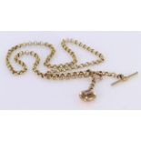 9ct Gold Albert style Necklace with CZ heart 18 inch length weight 5.4g