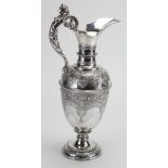 Victorian silver wine ewer. Hallmarked London 1877 by Thomas Smily. Approx 32.5cm tall, weight