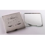 High quality 1920's FRENCH compact made of high grade 950 silver and fully hallmarked with the