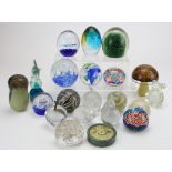 Twenty glass paperweights, makers include Wedgwood, etc.