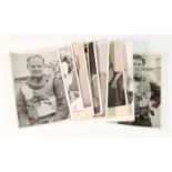 Ipswich speedway, nine signed photographs of 1950's Ipswch riders; Peter Moore, Cyril Cooper,