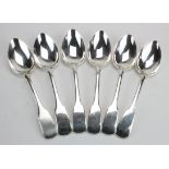 Set of six early 20thc Maltese silver, Fiddle pattern, Dessert Spoons marked JM 925 Sterling.