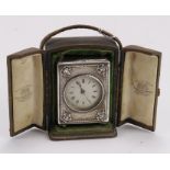 Silver miniature carriage clock, Roman numerals to dial, hallmarked 'G&SCo.Ltd, London 1906,
