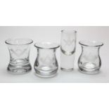 Masonic glass Firing Glasses (four in all - two similar)