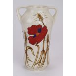 Moorcroft. 'Poppy' twin handle vase. by Emma Bosson. Excellent condition.