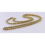 9ct Gold Rope Chain 16 inch length weight 1.8g