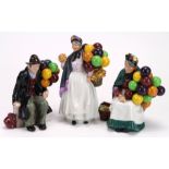 Royal Doulton. Three Royal Doulton figures, comprising The Old Balloon Seller (HN 1315), The Balloon