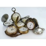 Gents gold plated full hunter pocket watch by Helvetia along with a small quantity of base metal
