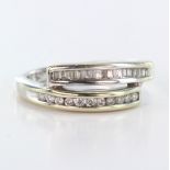 18ct White Gold Crossover ring set with 0.25ct weight of Diamonds size J weight 3.7g