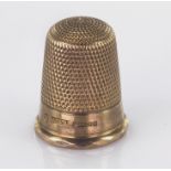 9ct. Gold Thimble - hallmarked J.S.&S. 9.375 Birm, 1948. Weight 4.7g.