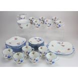 Shelley twelve piece tea set, pattern no. 11888, depicting birds & flowers, comprising twelve tea