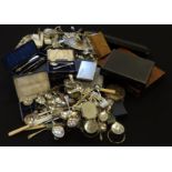 Mixed assortment of silver plated items in two banana boxes