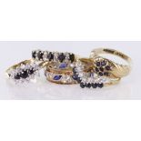 Job lot of 9ct Gold Sapphire set Rings weight 11.8g (5)